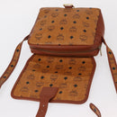 MCM Logogram Vicetos Shoulder Bag PVC Leather Brown Gold Auth am9931-19