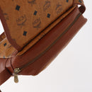 MCM Logogram Vicetos Shoulder Bag PVC Leather Brown Gold Auth am9931-9