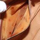 MCM Logogram Vicetos Shoulder Bag PVC Leather Brown Gold Auth am9931-24