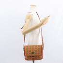 MCM Logogram Vicetos Shoulder Bag PVC Leather Brown Gold Auth am9931-25