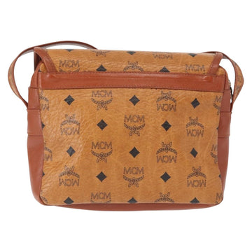 MCM Logogram Vicetos Shoulder Bag PVC Leather Brown Gold Auth am9931 - 0