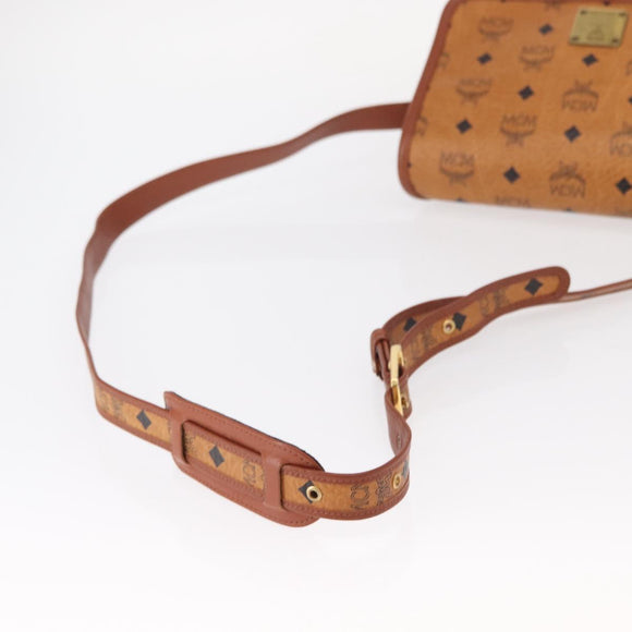 MCM Logogram Vicetos Shoulder Bag PVC Leather Brown Gold Auth am9931