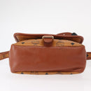 MCM Logogram Vicetos Shoulder Bag PVC Leather Brown Gold Auth am9931-5