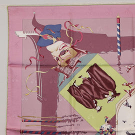 HERMES Carre 90 Scarf ""FETES VENITIENNES"" Silk Purple Auth am9932 - 0