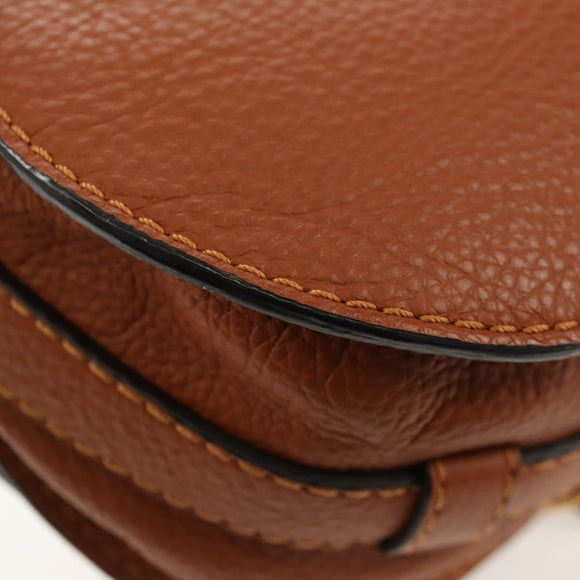 Chloe Marcie Small Saddle Bag Leather Brown Gold 01-13-62-65 Auth am9934M
