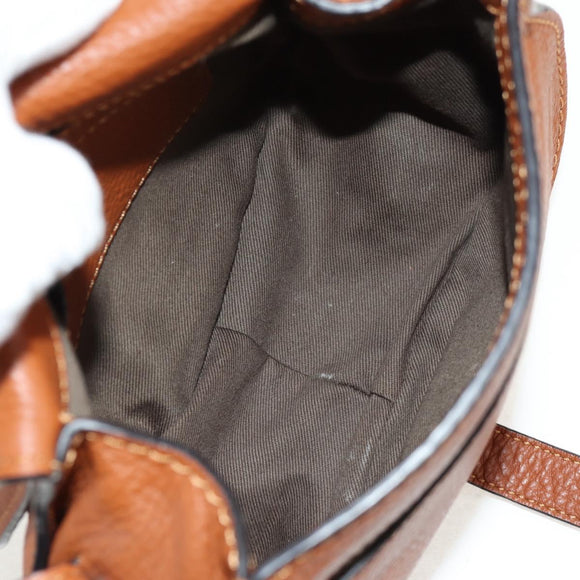 Chloe Marcie Small Saddle Bag Leather Brown Gold 01-13-62-65 Auth am9934M