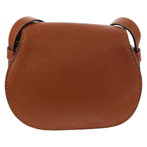 Chloe Marcie Small Saddle Bag Leather Brown Gold 01-13-62-65 Auth am9934M
