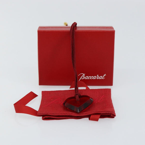 Baccarat Heart Necklace Glass Red Auth am9936
