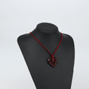 Baccarat Heart Necklace Glass Red Auth am9936-13