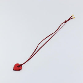 Baccarat Heart Necklace Glass Red Auth am9936 - 0