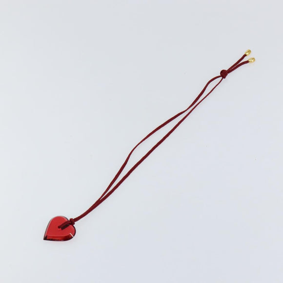 Baccarat Heart Necklace Glass Red Auth am9936