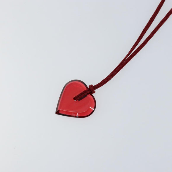 Baccarat Heart Necklace Glass Red Auth am9936