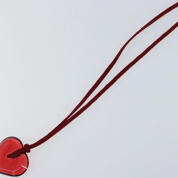 Baccarat Heart Necklace Glass Red Auth am9936