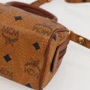 MCM Vicetos Logogram Mini Hand Bag PVC Leather 2way Brown Gold Auth am9939-15