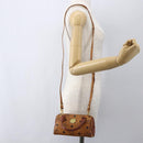 MCM Vicetos Logogram Mini Hand Bag PVC Leather 2way Brown Gold Auth am9939-21