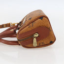 MCM Vicetos Logogram Mini Hand Bag PVC Leather 2way Brown Gold Auth am9939-3