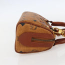 MCM Vicetos Logogram Mini Hand Bag PVC Leather 2way Brown Gold Auth am9939-4