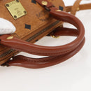 MCM Vicetos Logogram Mini Hand Bag PVC Leather 2way Brown Gold Auth am9939-7