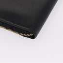 Salvatore Ferragamo Gancini Long Wallet Leather Black Gold Auth am9941-10