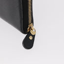 Salvatore Ferragamo Gancini Long Wallet Leather Black Gold Auth am9941-12