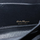 Salvatore Ferragamo Gancini Long Wallet Leather Black Gold Auth am9941-14