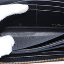 Salvatore Ferragamo Gancini Long Wallet Leather Black Gold Auth am9941-16