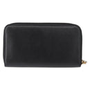 Salvatore Ferragamo Gancini Long Wallet Leather Black Gold Auth am9941-3
