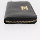 Salvatore Ferragamo Gancini Long Wallet Leather Black Gold Auth am9941-4