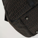 FENDI Zucchino Canvas Boston Bag Brown Black Auth am9942-15