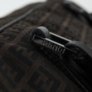 FENDI Zucchino Canvas Boston Bag Brown Black Auth am9942-9