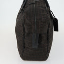 FENDI Zucchino Canvas Boston Bag Brown Black Auth am9942-4