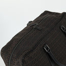 FENDI Zucchino Canvas Boston Bag Brown Black Auth am9942-6