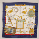 HERMES Carre 90 Scarf ""Memoire d'Hermes"" Silk Navy Auth am9945-13