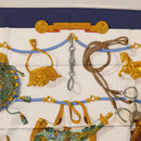 HERMES Carre 90 Scarf ""Memoire d'Hermes"" Silk Navy Auth am9945-3