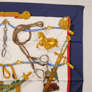 HERMES Carre 90 Scarf ""Memoire d'Hermes"" Silk Navy Auth am9945-4