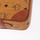 MCM Logogram Vicetos Clutch Bag PVC Leather Brown Gold Auth am9946-11