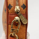 MCM Logogram Vicetos Clutch Bag PVC Leather Brown Gold Auth am9946-13