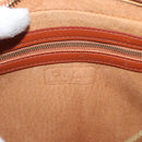 MCM Logogram Vicetos Clutch Bag PVC Leather Brown Gold Auth am9946-15