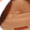 MCM Logogram Vicetos Clutch Bag PVC Leather Brown Gold Auth am9946-16