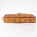 MCM Logogram Vicetos Clutch Bag PVC Leather Brown Gold Auth am9946-8