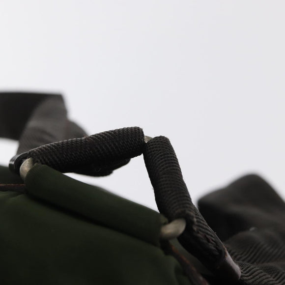 PRADA Backpack Nylon Khaki Silver Auth am9947