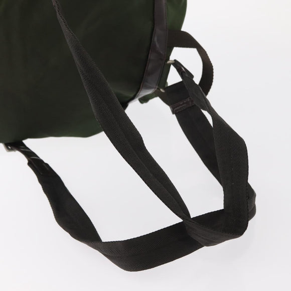 PRADA Backpack Nylon Khaki Silver Auth am9947
