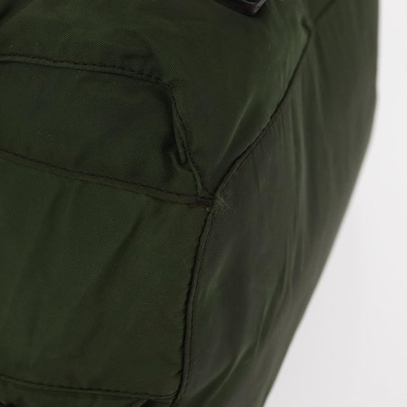 PRADA Backpack Nylon Khaki Silver Auth am9947