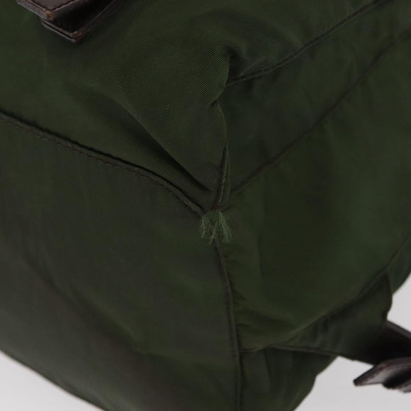 PRADA Backpack Nylon Khaki Silver Auth am9947