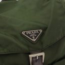 PRADA Backpack Nylon Khaki Silver Auth am9947-21