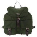 PRADA Backpack Nylon Khaki Silver Auth am9947-13
