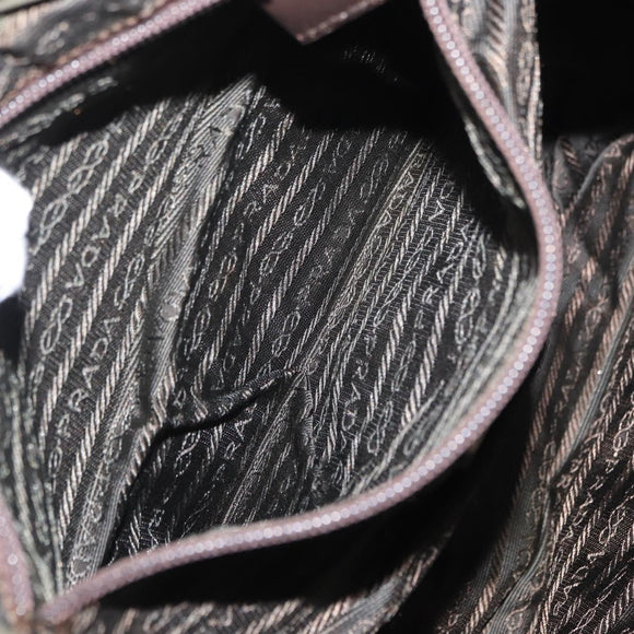 PRADA Backpack Nylon Khaki Silver Auth am9947