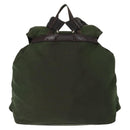 PRADA Backpack Nylon Khaki Silver Auth am9947-2