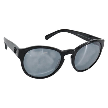 CHANEL Sunglasses plastic Black CC Auth am9948