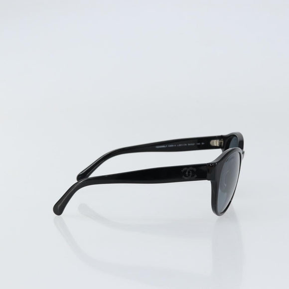 CHANEL Sunglasses plastic Black CC Auth am9948